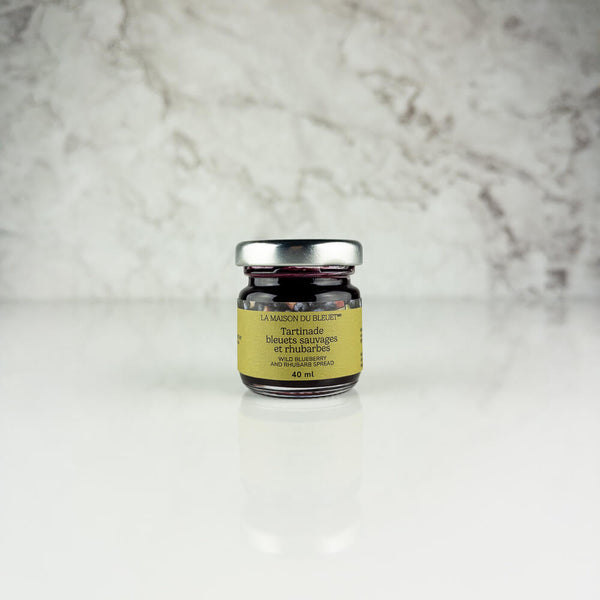 Confiture de bleuets et de rhubarbes 40ml - La Maison du Bleuet