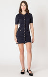 sweater dress with decorative buttons