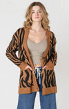 patterned cardigan with button front